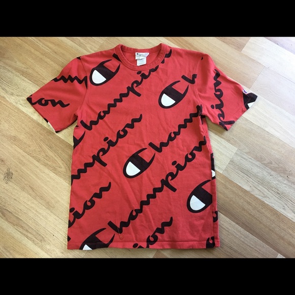 red champion all over shirt